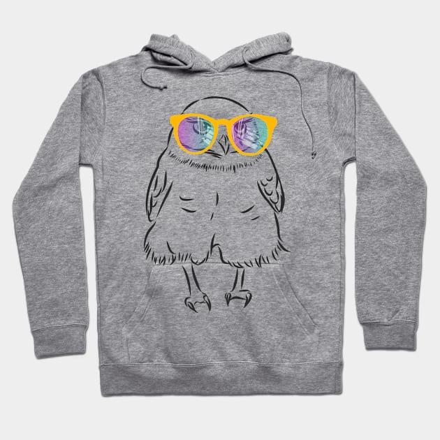 funny owl with rainbow glasses Hoodie by Elala